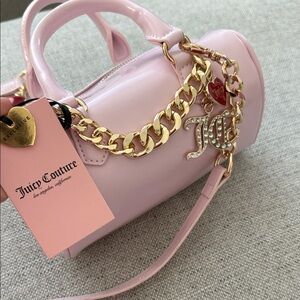 Juicy Couture chiffon Pink love letter heart mini barrel